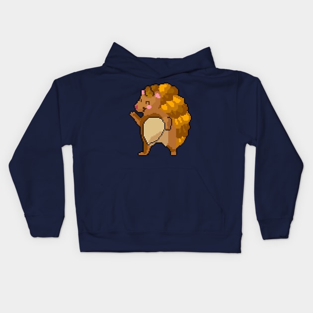 Pixel Hedgehog Harmony Kids Hoodie by Pixel.id